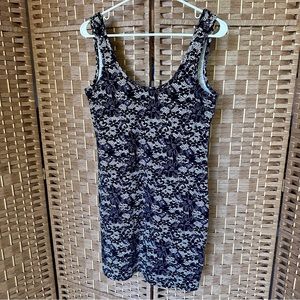 Volcom Lace-print Bodycon Dress - L, Black/White